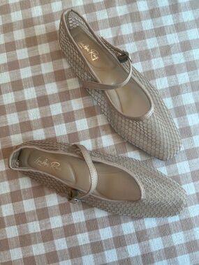 Beige Blush, Mary Jane Ballet Flats with Strap